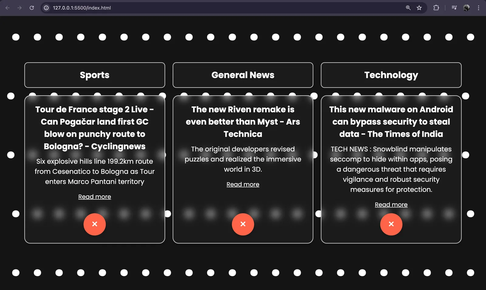 News App project preview