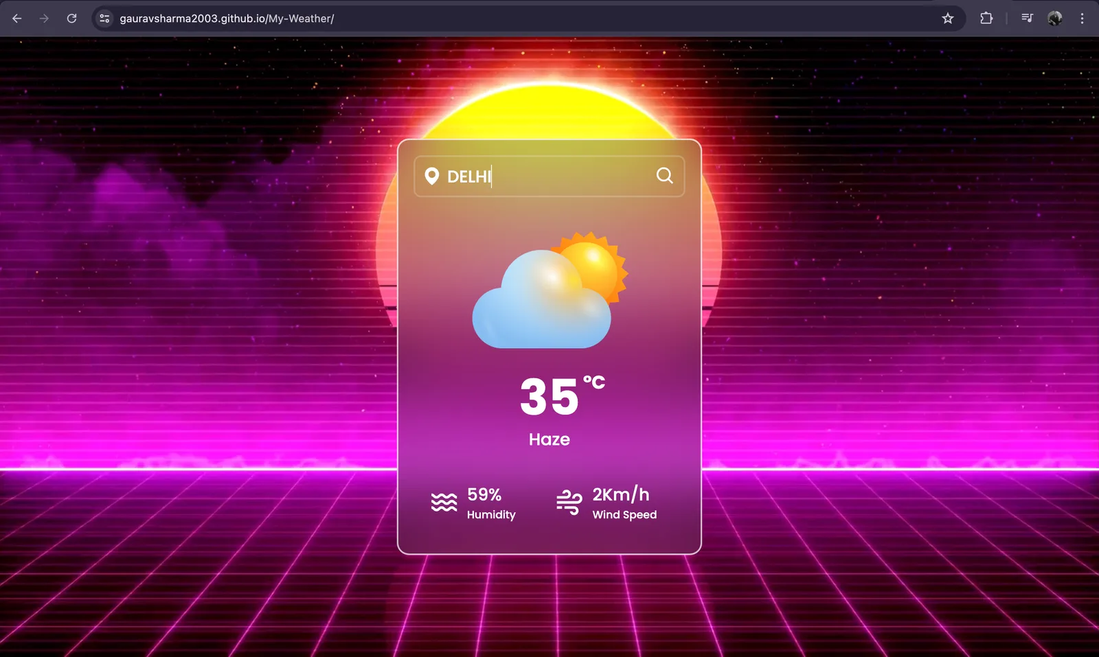Weather App project preview